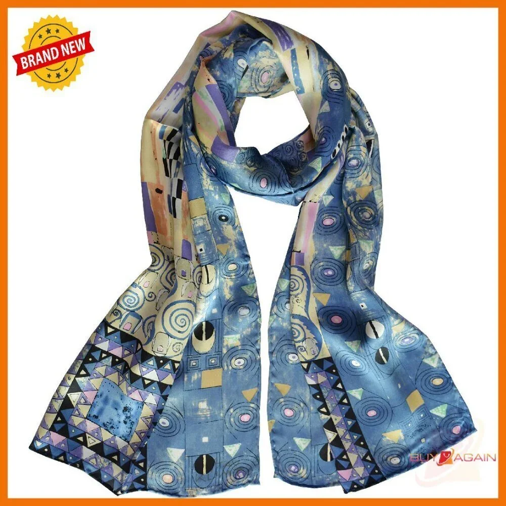 Premium Silk Scarf Shawl Wrap 41x160cm Hand-Hemmed Luxury Accessory